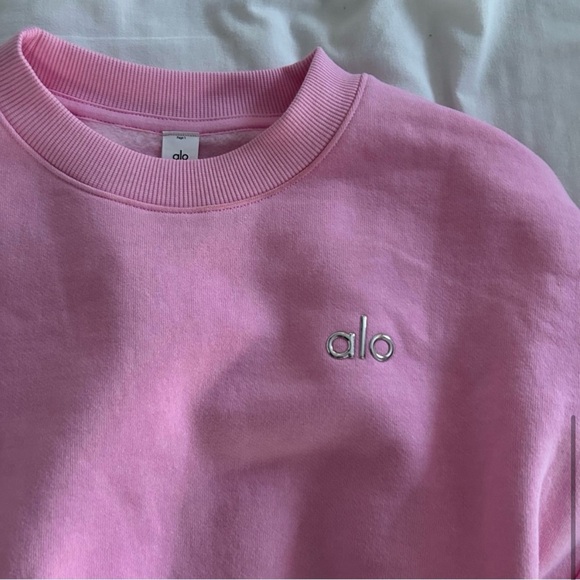 Alo Accolade Cropped Sweatshirt Sweet Pink Limited Sold Out - Picture 4 of 6